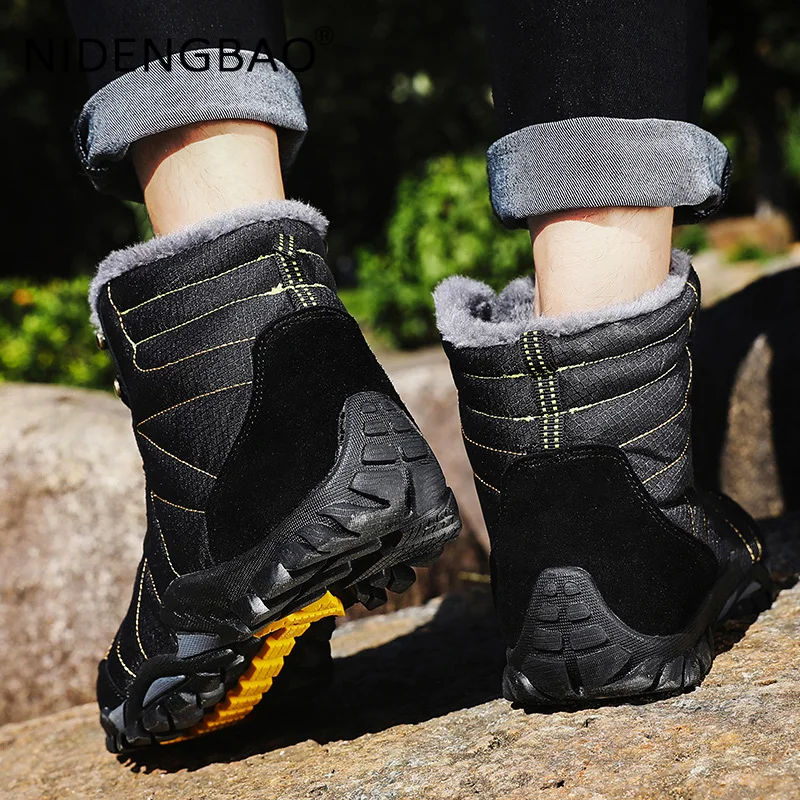 Brand New Men Sneakers Winter Warm Plush Women Ankle Boots Waterproof Unisex Outdoor Trekking Walking Hiking Sports Shoes