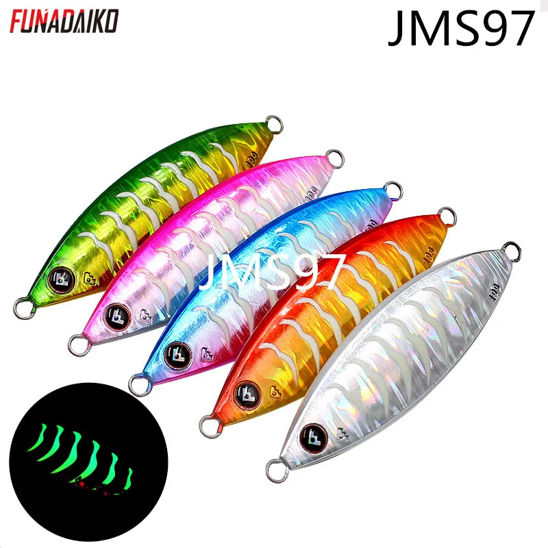 

FUNADAIKO lead jig isca Artificial glow zebra fishing metal jig slow jig jigging lure fishing jig lure 80g 100g 120g 150g jig