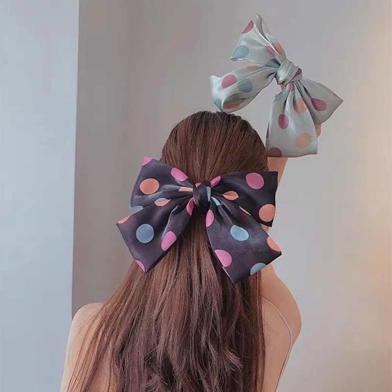 

1PC Fashion Color Do Big Bow Barrette Top Clip Hairpin For Woman Girls Colorful Fabric Multilayer Yarn Headwear Hair Accessories