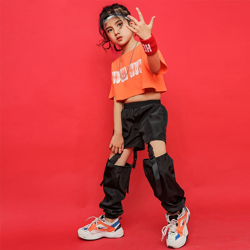 Детские костюмы для джазовых танцев летние брюки в стиле хип хоп девочек уличные