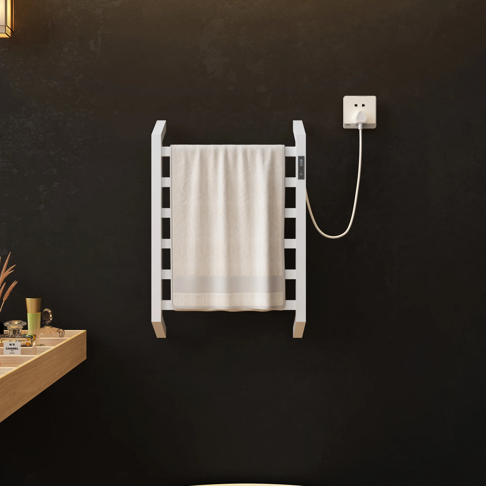 

towel warmer electric for bathroom without drilling, electric towel rack stainless steel, heated towel rack for bathroom