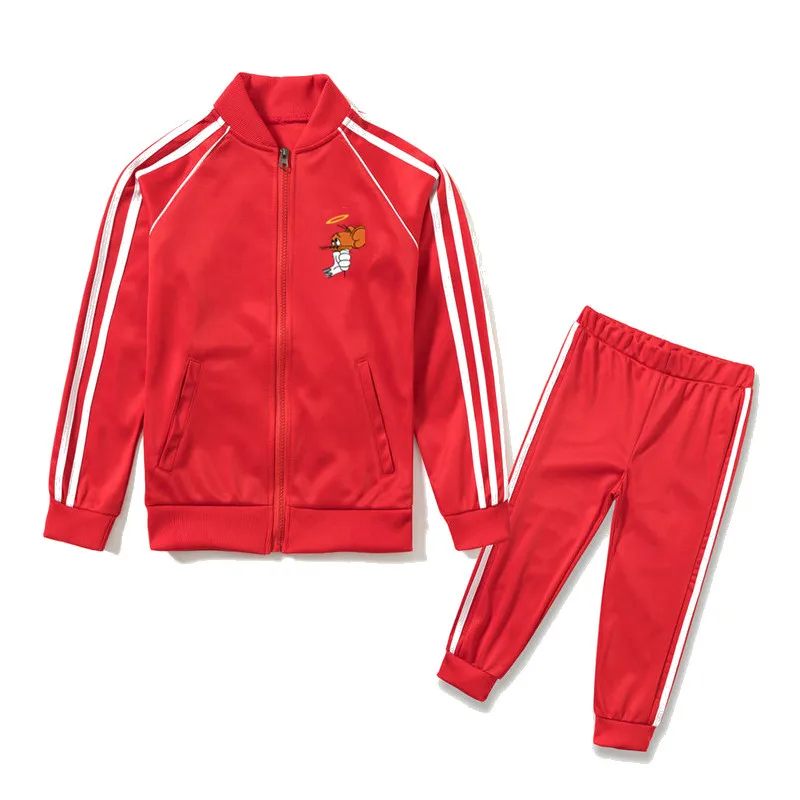 

Carton Print Baseball Jacket Children's Spring and Autumn Sports Suit, Baseball Jacket Sports Trousers Two-piece Suit