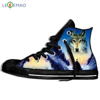 outdoor walking shoes europe america high quality hip hop for men3d wolf printed sport shoes comfortable students sneakers