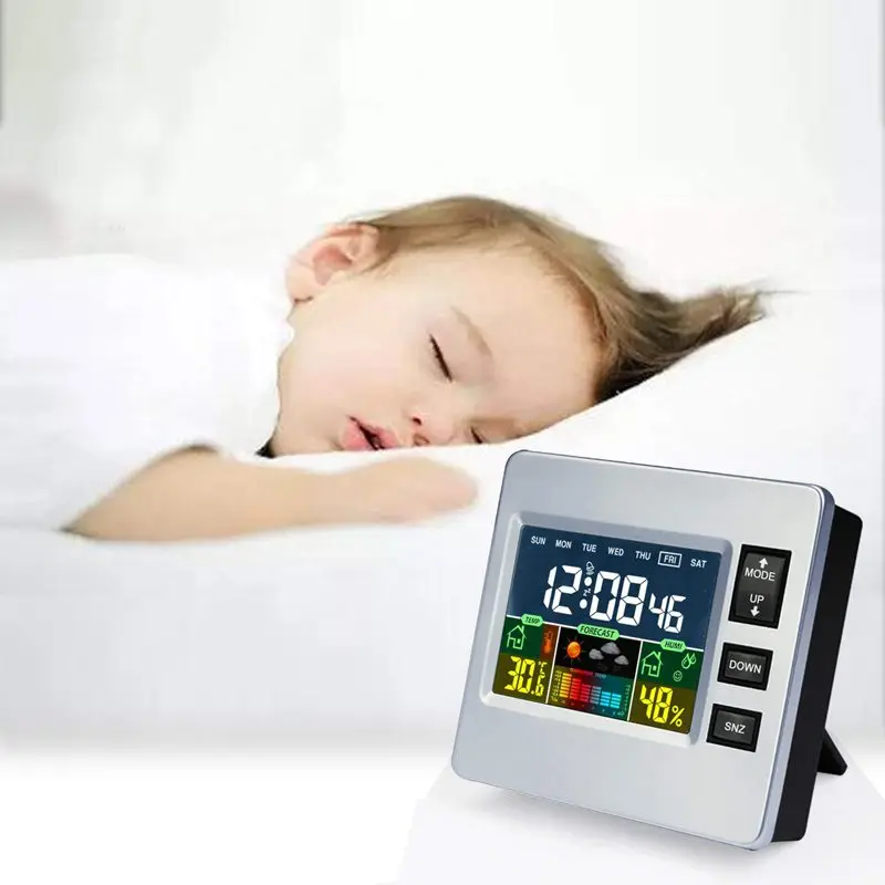 

Digital Wireless Weather Station With Lcd Color Display For Weather Forecast With Indoor Sensor Temperature Humidity Monitor Ala