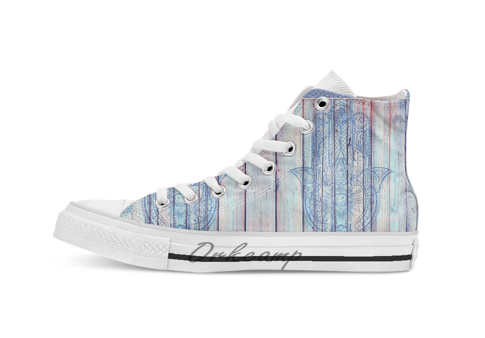 Хамса рука Фатимы дышащая Повседневная Высокая Топ на шнуровке холщовая Обувь