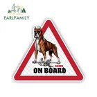 EARLFAMILY 12 см x 10,5 см, боксерские наклейки на автомобиль, наклейки на собаки, аксессуары для домашних животных, Предупреждение ждающие знаки для собаки, забавные наклейки