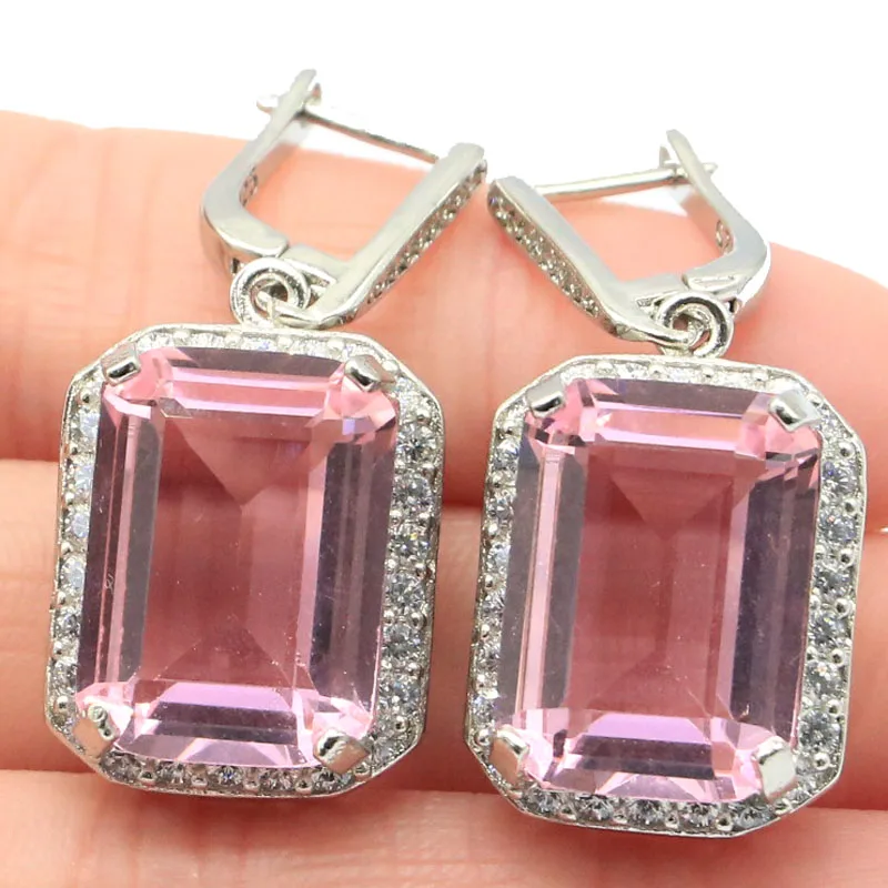 37x16 мм необычный розовый турмалин кунцит Белый Яркий Циркон подарок для женщин