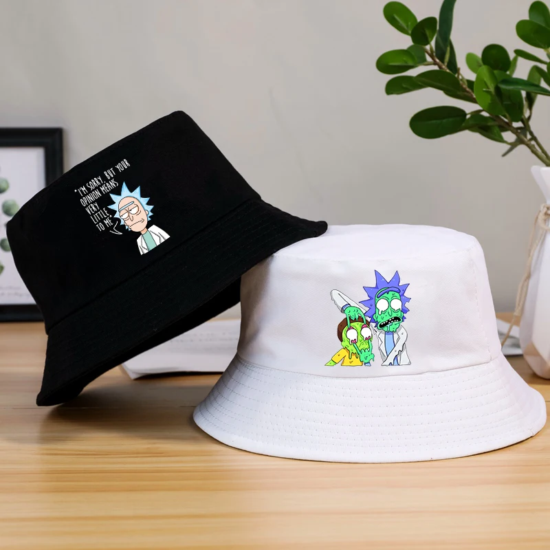 

UNISEX Japanese Anime Hat Women Men Panama Bucket Cap The Design Flat Visor Harajuku Fisherman Hats