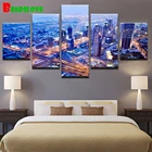 Алмазная живопись, набор из 5 предметов, вышивка из страз Бурдж Халифа, башня Ночной пейзаж, 5d алмазная вышивка сделай сам, мозаичные картины, пазл из страз