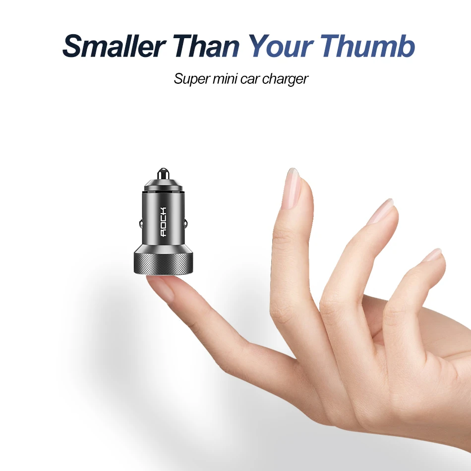 ROCK Digital Display Dual USB Автомобильное зарядное устройство 5 В 3.4A для iPhone X 8 7 Xiaomi Samsung