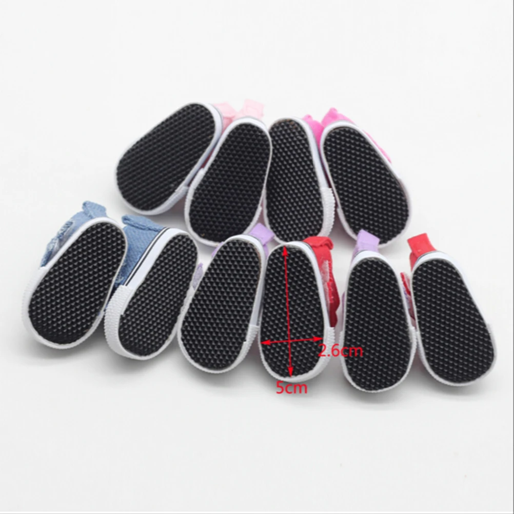

1Pair Fashion Doll Shoes For Toy Assorted Shoes Sneaker For Doll Shoes For Russian Doll Accessories 8colors 5cm