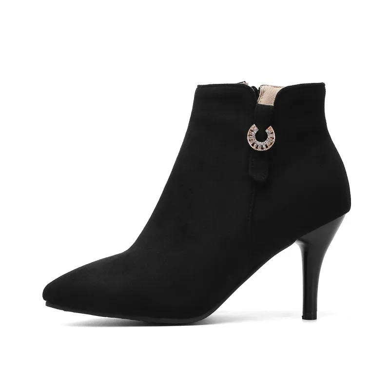 Женские ботильоны с гидравлической вставкой ботинки на молнии сбоку большой