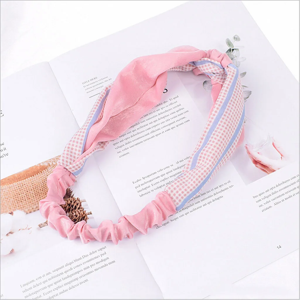 Женское оголовье в клеточку эластичные резинки для волос мягкие контрастные