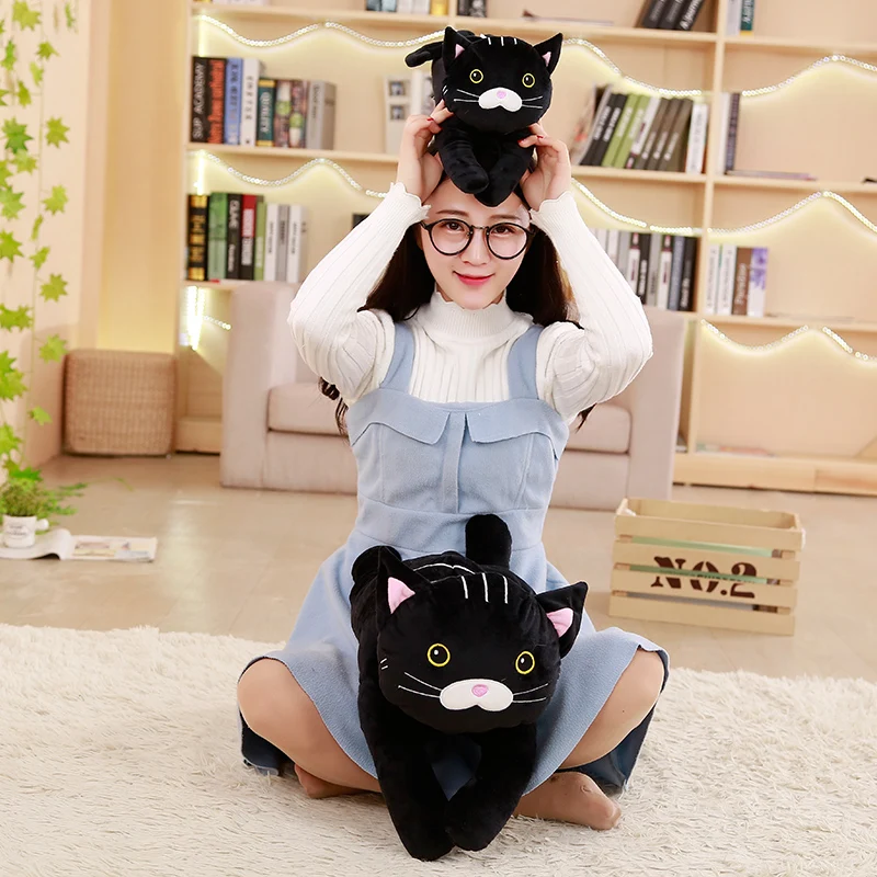 Новая Милая кошка черная кукла плюшевая игрушечная подушка ребенок игрушка
