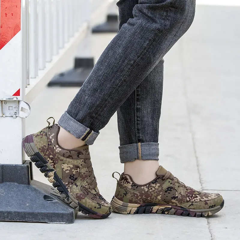 Desert jungle digital camouflage men's military training running anti-skid sports wear-resistant breathable traininghiking shoes