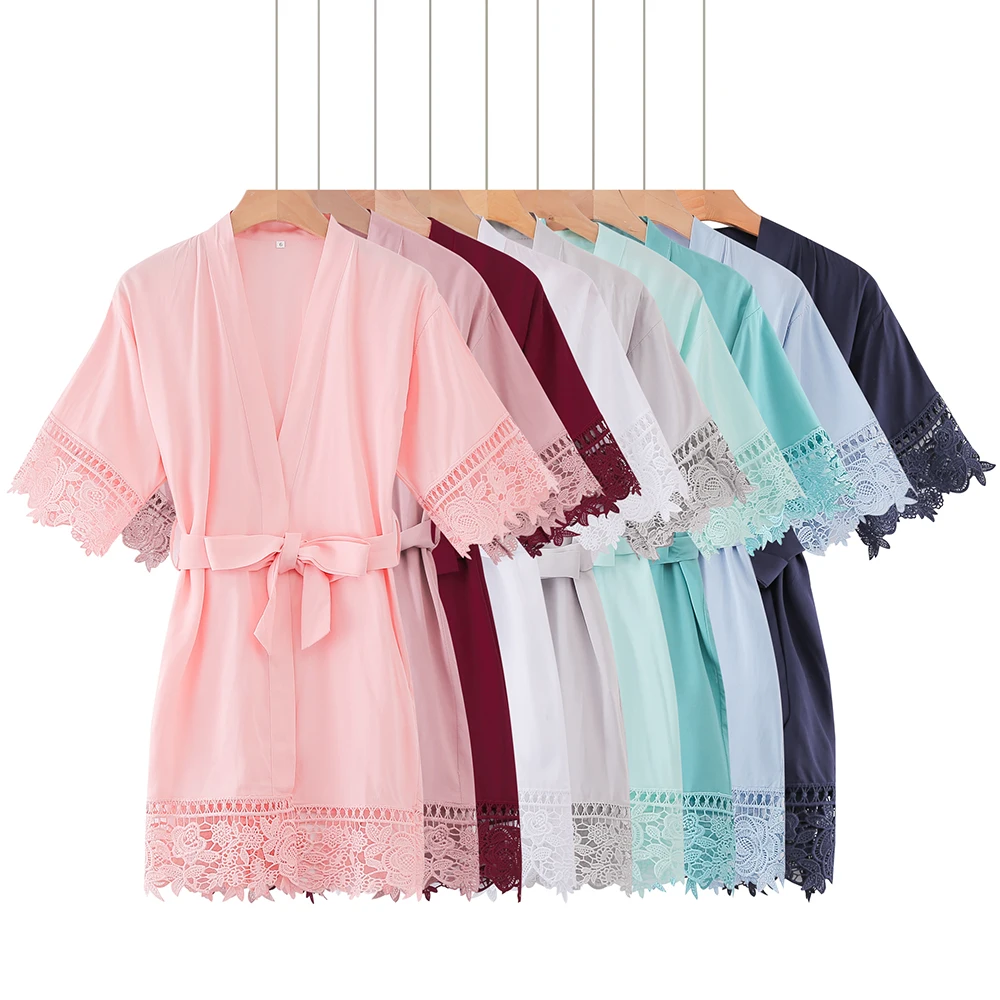 Новинка Лето 2019 однотонный кружевной халат с цветами для девочек Свадебный