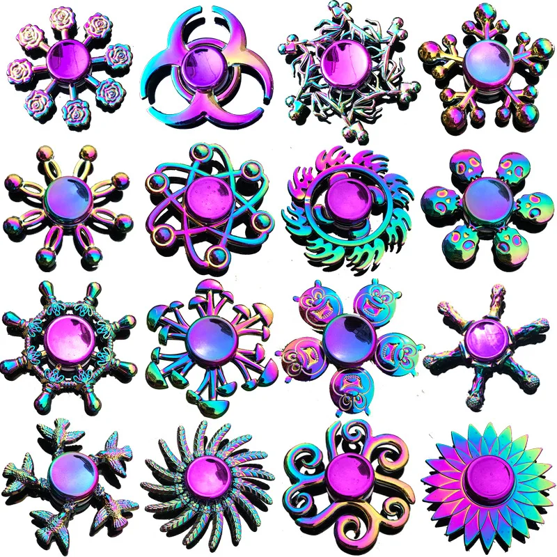 

Rainbow Metal Finger Spinner R118 Bearing Spinner Toy Adult Toys for Children Raytheon Mushroom 60-65mm Fidget Spinner 2019