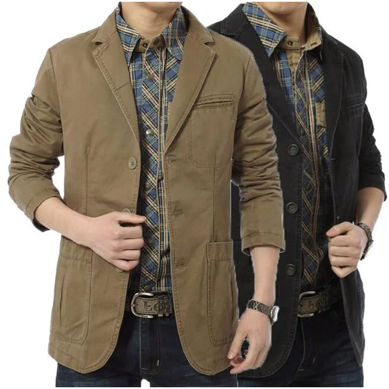 Новинка мужская хлопковая куртка блейзер мужской сезонный костюм пальто мужские