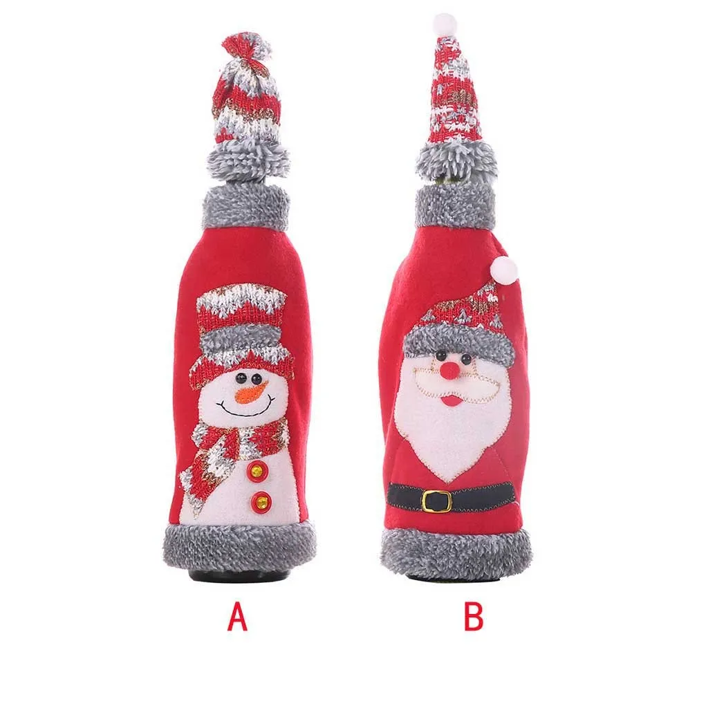 Рождественский чехол для винной бутылки с Санта Клаусом украшение