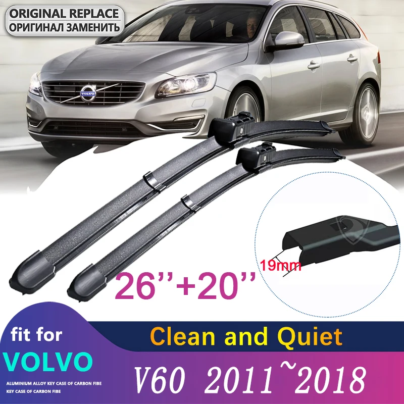 

for VOLVO V60 Rdesign 2011~2018 Car Wiper Blades Front Windshield Windscreen Wipers Car Stickers 2012 2013 2014 2015 2016 2017