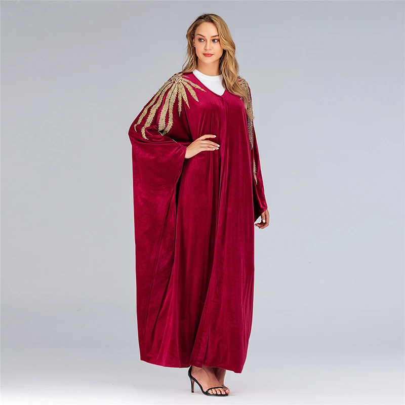 Бархатная мусульманская абайя кимоно хиджаб платье Abayas для женщин Elbise одежда
