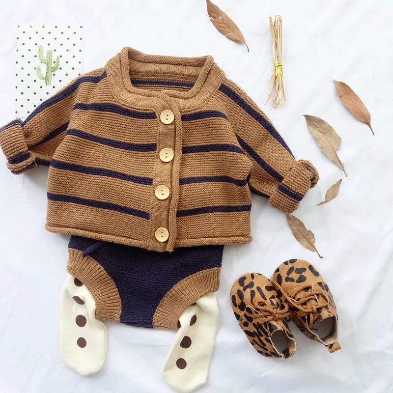 Lovely Baby Boys Winter Clothes Sets Toddler Girls Knit Sweater Bloomers Korean Outfit | Детская одежда и обувь