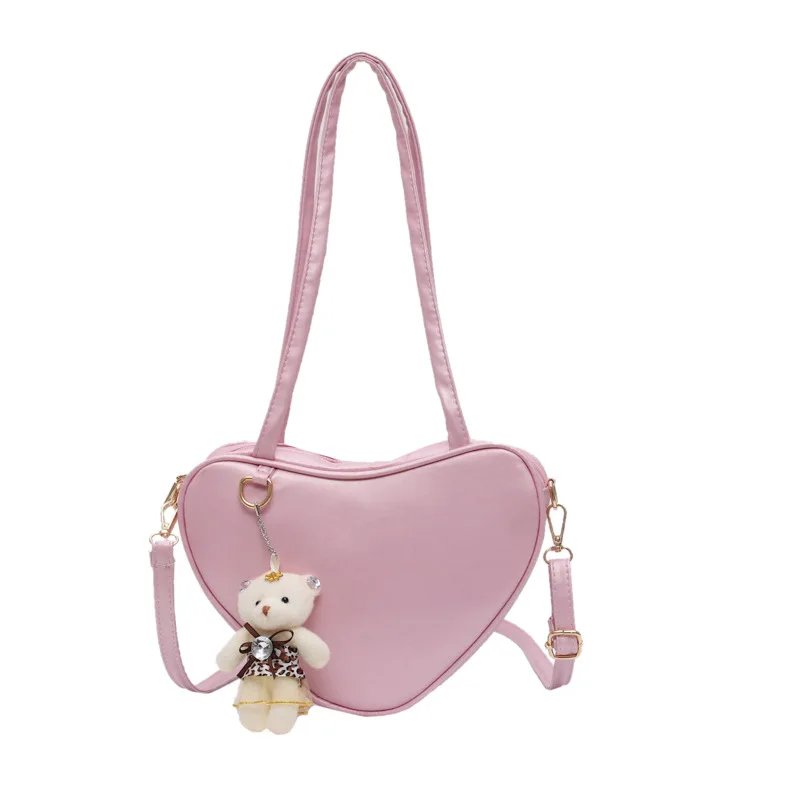 Модные корейские женские сумки на плечо мини милый медведь подвеска женская