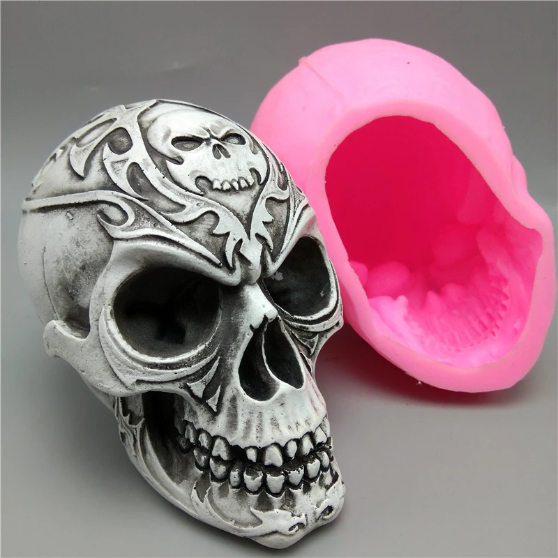 Силиконовая форма 3D череп гипс шоколад свеча Мыло Конфеты Форма Кухня Выпечка