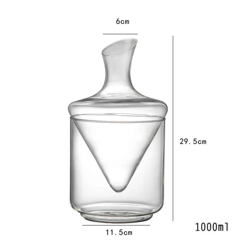 

1000ML Bevel Glass Bottle Decanter Luxury Handmade Crystal Red Wine Brandy Champagne Glasses Sobering Device Quality For Bar