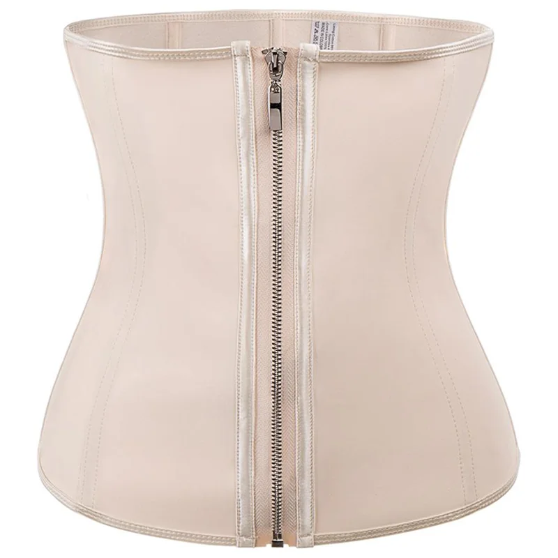 

Latex Zipper Waist Trainer Corset For Weight Loss Hi-Waist Double Tummy Control Sport Workout Body Shaper