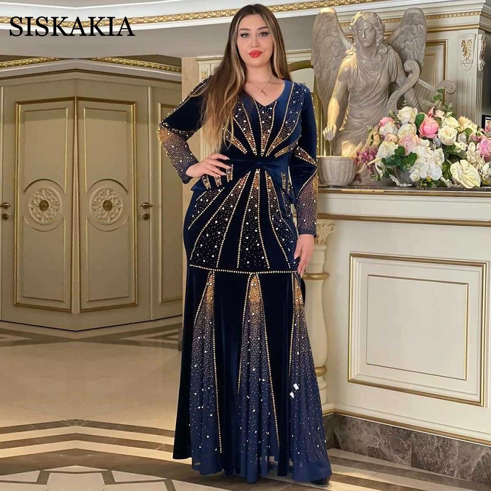 Siskakia зимние платья для женщин v-образный вырез длинный рукав этническая Африка