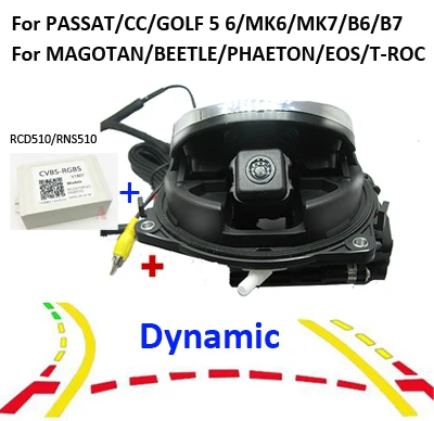Dynamic with RGB510 Для VW Знак логотипа умные флип-кейсы заднего вида Камера для VW Golf 5/6/7, MK6/MK7 Passat CC B6/B7/B8 поло EOS Magotan жук - Название цвета: Dynamic with RGB510