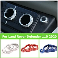 aluminum alloy silverred blue car air conditioning knobs audio circle trim for land rover defender 110 2020 car accessories