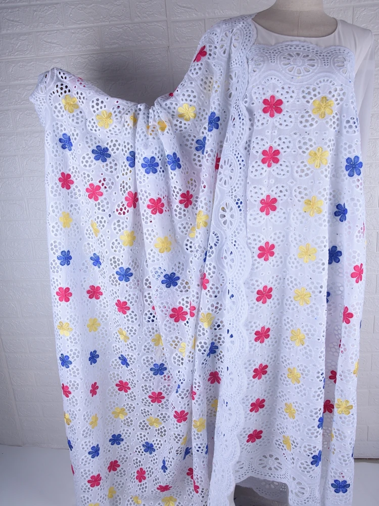 Высококачественная африканская кружевная ткань из 100% хлопка мягкие отверстия