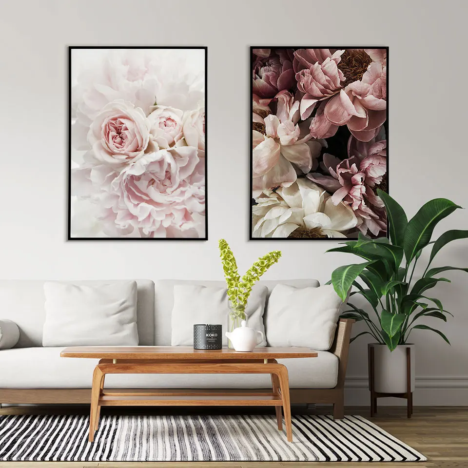 

Roses Posters Prints Peonies Poster Scandinavian Wall Art Flowers Canvas Painting Modern Wall Pictures For Living Room Unframe