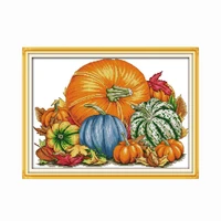 pumpkin embroidery needlework stamped cross stitch kits patterns counted thread home decor fabric needlepoint 11ct 14ct printed