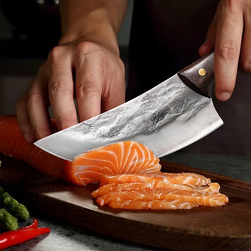 Кованый кухонный нож из нержавеющей стали для мяса нарезки в сербском стиле