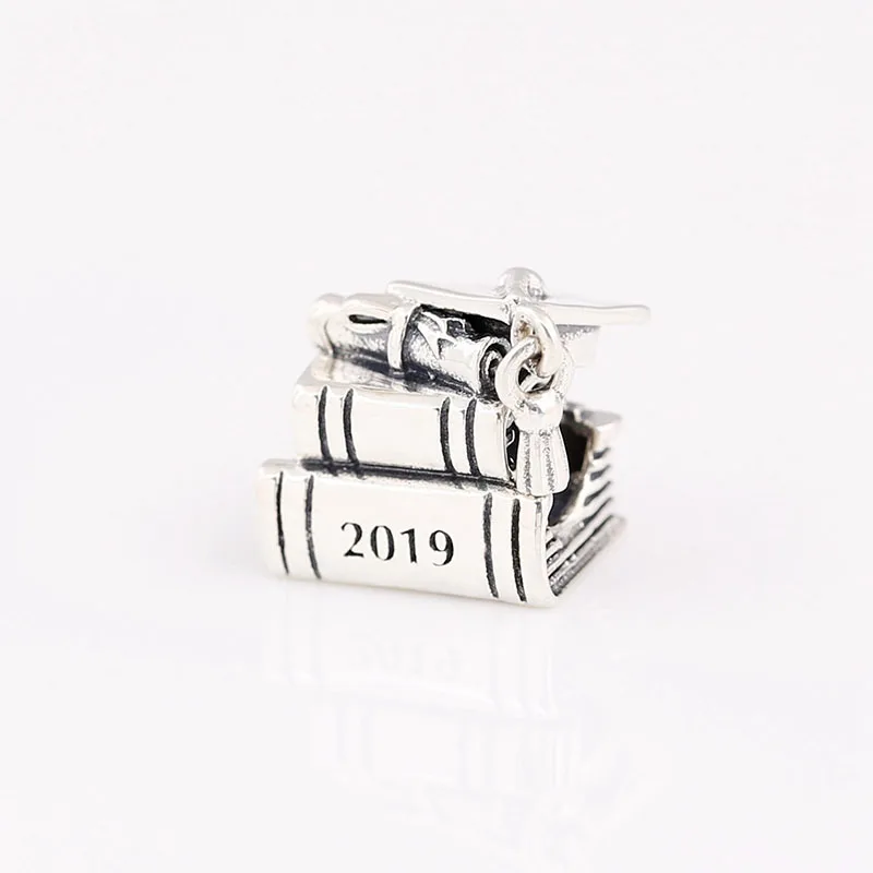 

Authentic 925 Sterling Silver Beads Graduation Hat Books And Scrolls Beading Fit Original Pandora Bracelet For Women Diy Jewelry