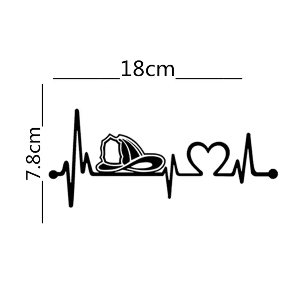 

40% Dropshipping!! Firefighter Heartbeat Lifeline Car Auto Body Bumper Window Decor Decals Sticker