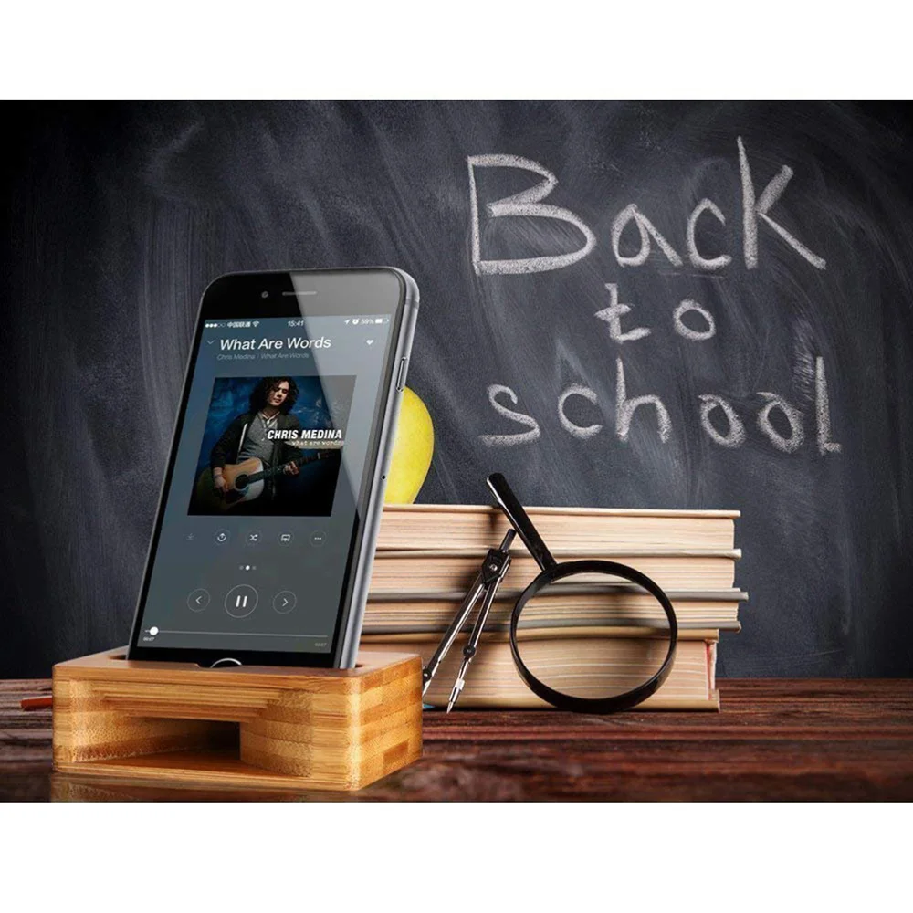

Phone Sound Amplifier Universal Bamboo Mobile Phone Holder Stand Cellphone Wood Loudspeaker Holder