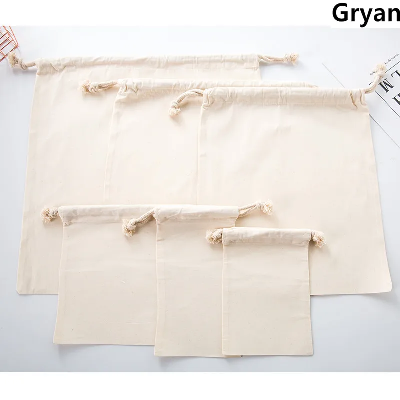 Пакет Drawstring многоразовые хозяйственные сумки холщовые сумки многоразовые хлопковые пакеты продуктовые хозяйственные сумки