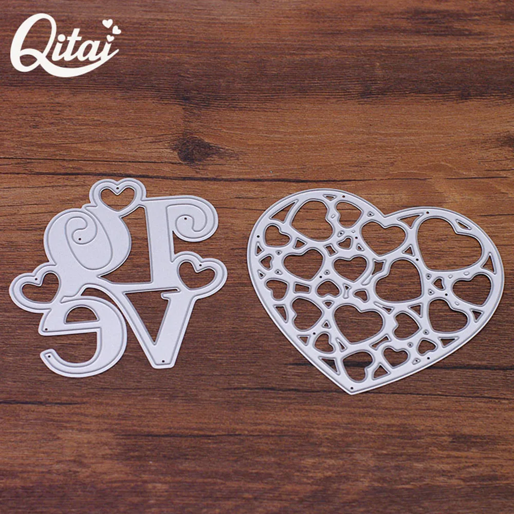 Love Letters And Heart QITAI 1 шт металлические резные штампы DIY бумажные карточки для скрапбукинга ремесла фото Albnm штамповки ручной работы MD03