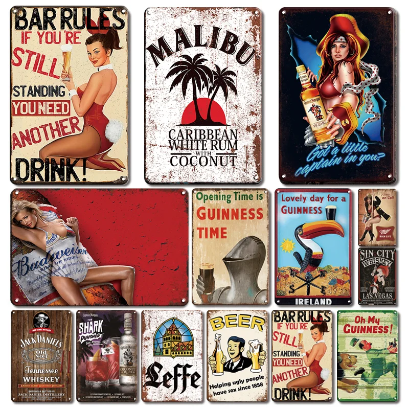 Металлический знак Ретро ирландский пивной постер Горячая сексуальная девушка