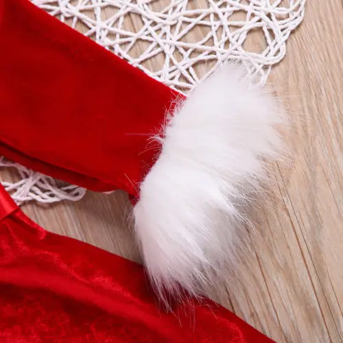 Gril Christmas Dress Kid Newborn Baby Girls Red Princess Velvet Plush Party Xmas For New Year Dresses | Детская одежда и обувь