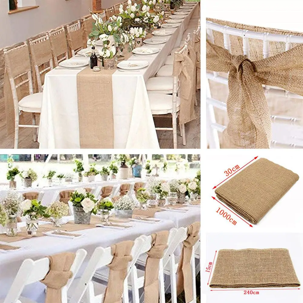 Оформление для свадебного места с кружевными полями скатерть из льняной ткани