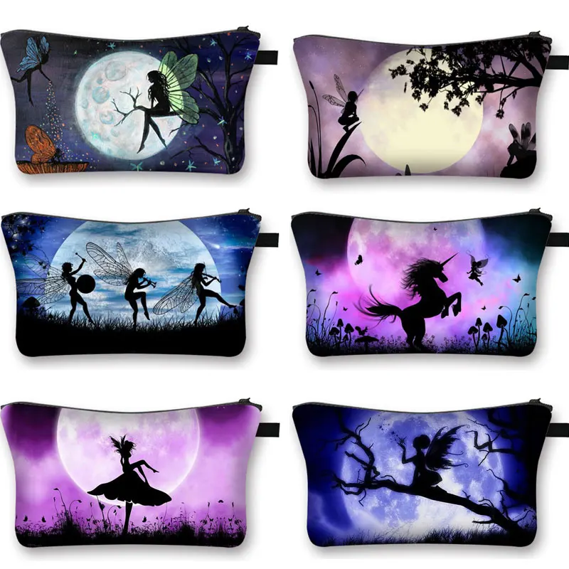 

Красивый и лунный свет фея нефритовый заяц печати косметичка губная помада модные косметические сумки для девушек для хранения организато...