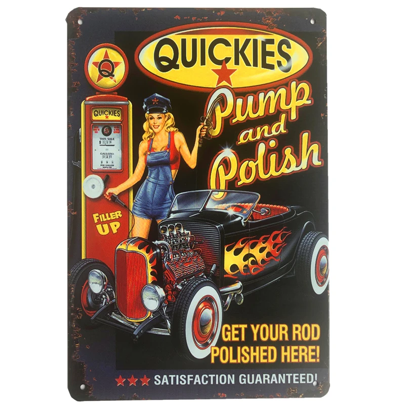 

Vintage Tin Sign Garage Pin Ladies Route 66 Vintage Art Wall Decoration House Cafe Bar Metal Craft Decoration 20x30 Cm