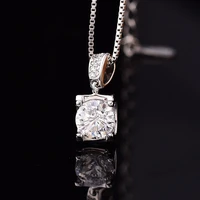 nature moissanite 0 5ct 2ct carat pendant d color s925 sterling silver necklace female clavicle chain women fine jewelry