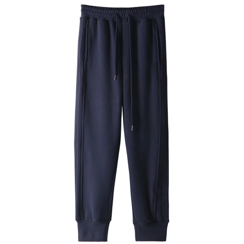 

Fleece-Lined Thick Track Pants Women's Autumn and Winter Fashionable Ins Loose Korean Style Ulzzang High Waist Slimming and