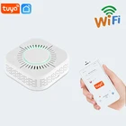 2021 TUYA Wi-Fi безопасность подходит для Amazon Google Alexa мобильное приложение детектор дыма пожарный портативный детектор дыма для дома